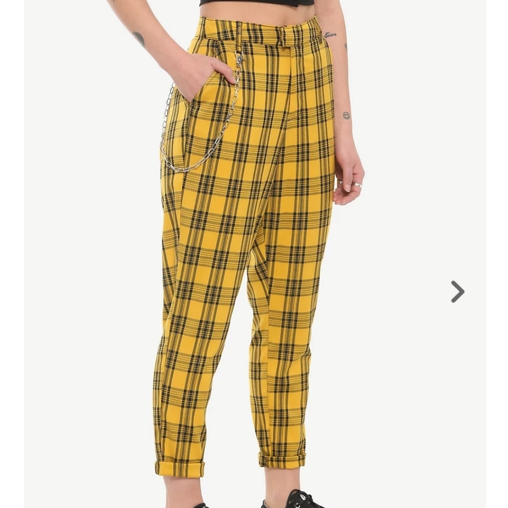 Hot topic yellow plaid pants